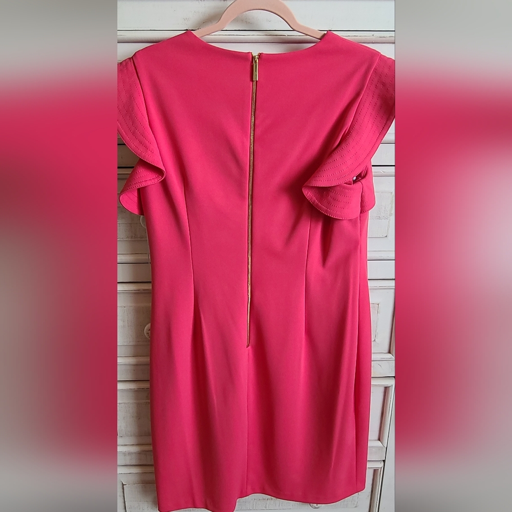 Calvin Klein Ruffle Sleeve Dress - Picture 7 of 8